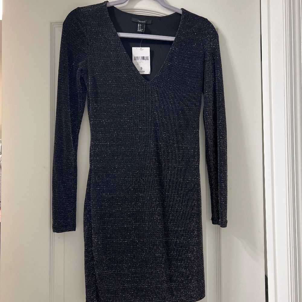 NWT Long Sleeve Black & Multi Sparkle Dress